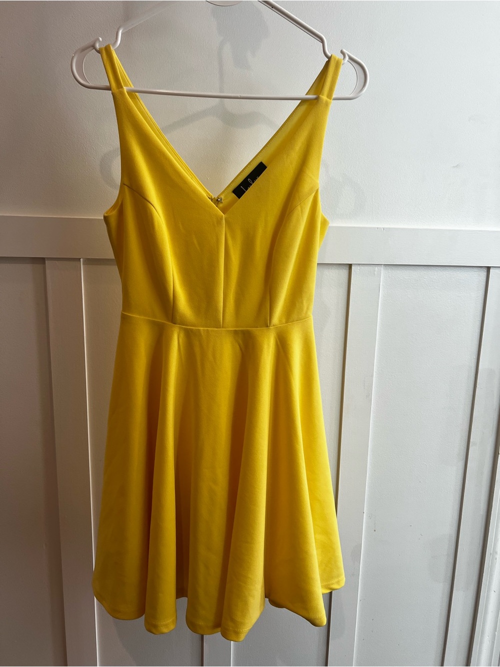 Lulu's Sunny V-Neck Fit & Flare Mini Dress